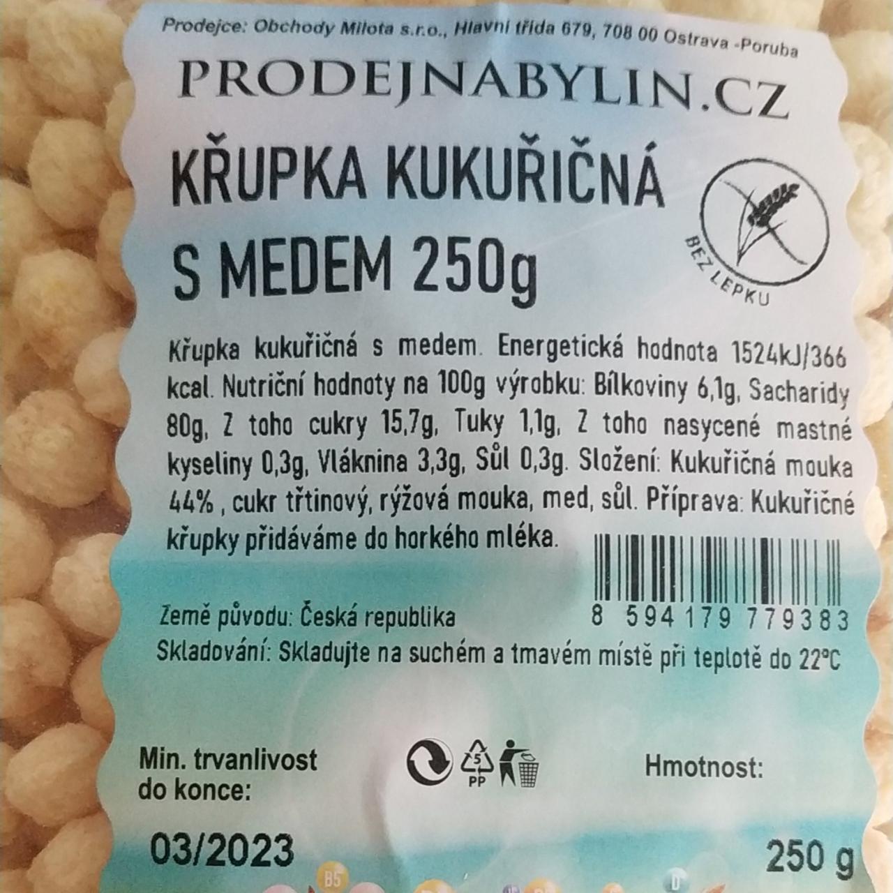 Fotografie - Křupka kukuřičná s medem ProdejnaBylin.cz