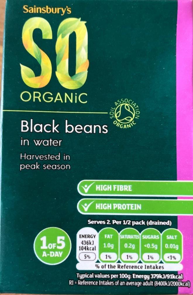 Fotografie - So Organic Black beans in water by Sainsbury’s