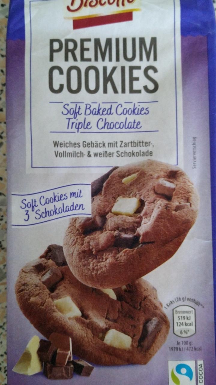 Fotografie - biscotto premium cookies triplex choc