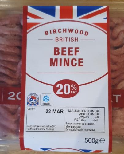 Fotografie - British beef mince 20% Birchwood