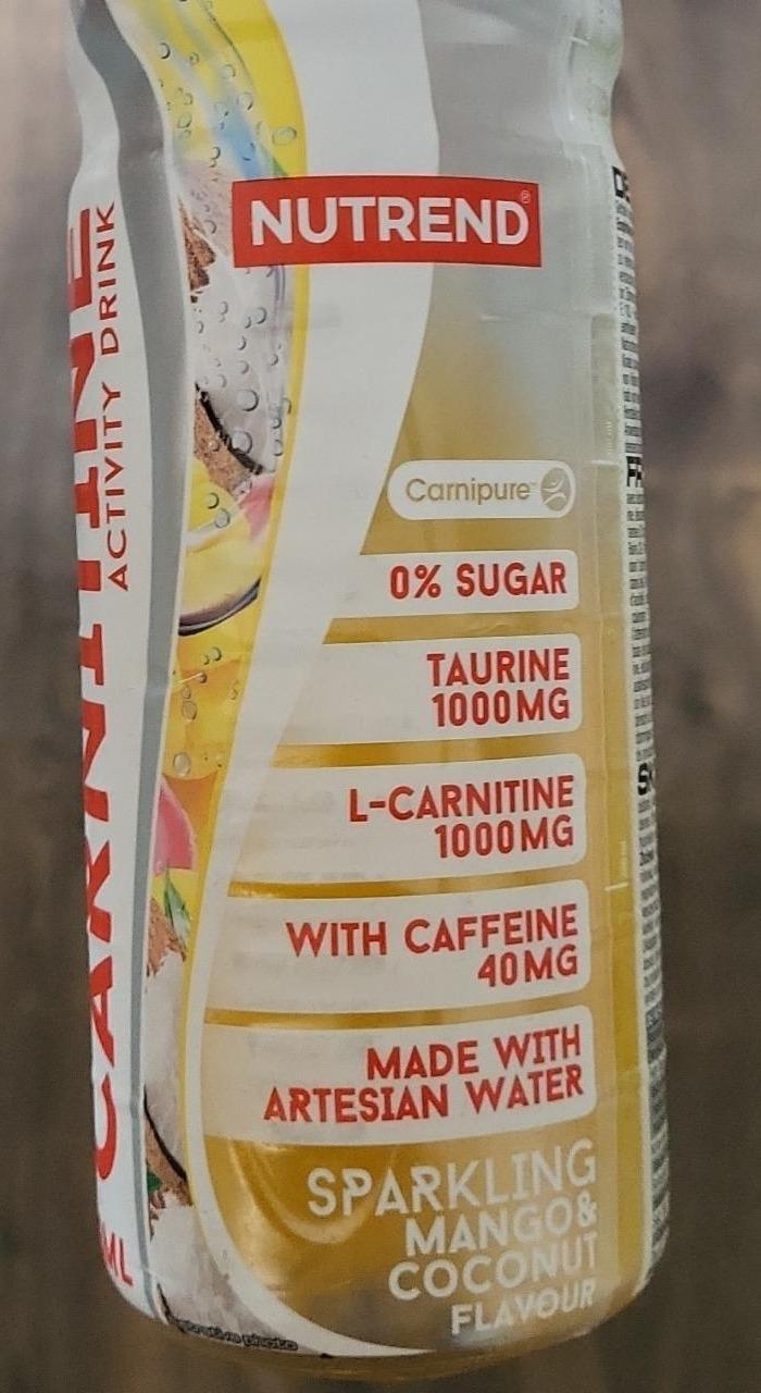 Fotografie - Carnitine Activity drink sparkling mango & coconut Nutrend