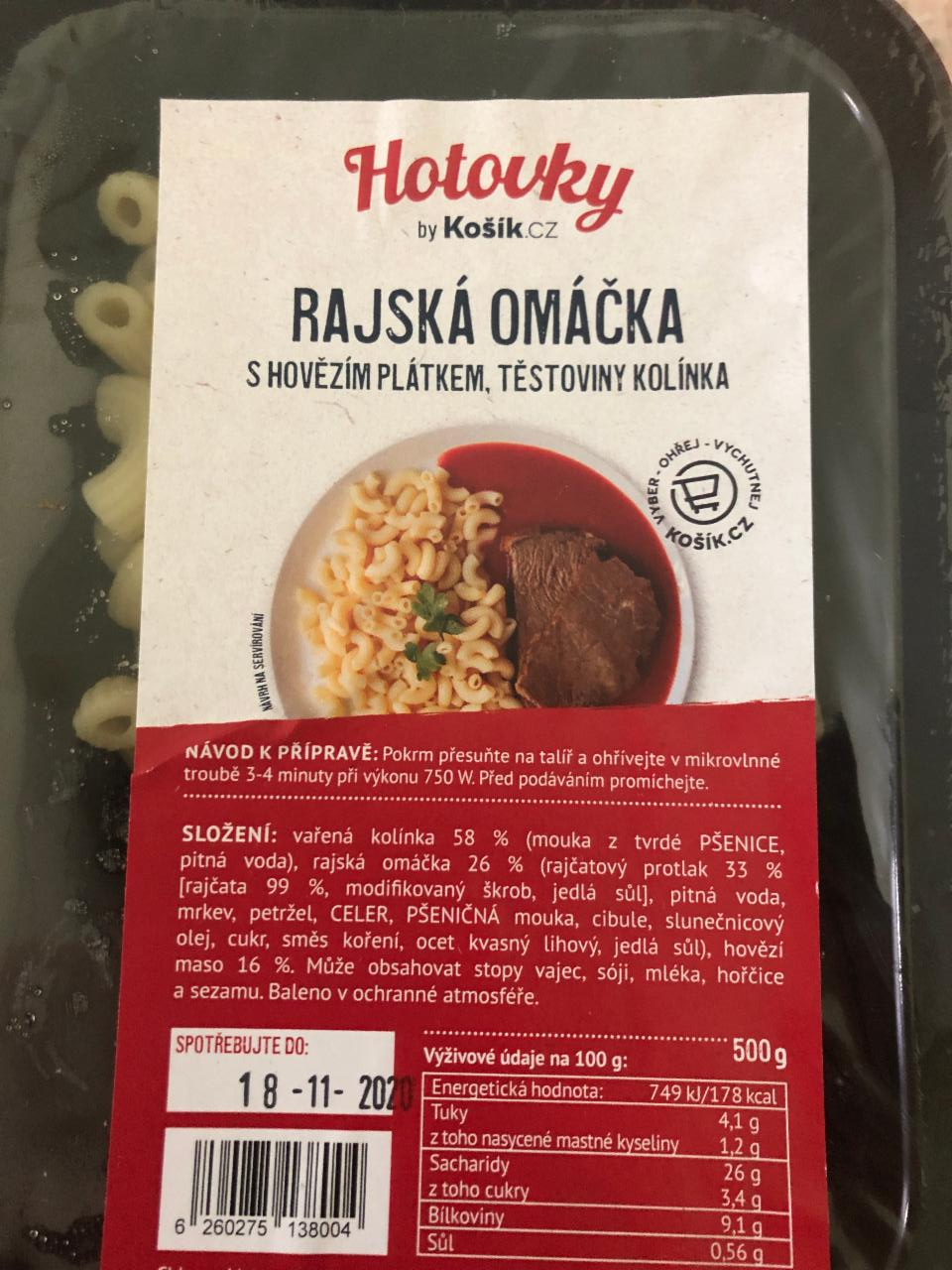 Fotografie - Rajská omáčka s hovězím plátkem a kolínky Hotovky by Košík.cz