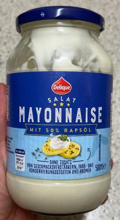 Fotografie - Salat Mayonnaise mit 50% Rapsöl Delique