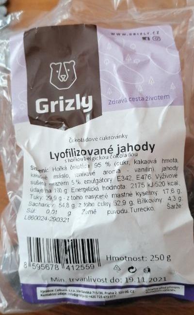Fotografie - Lyofilizované jahody s hořkou belgickou čokoládou Grizly