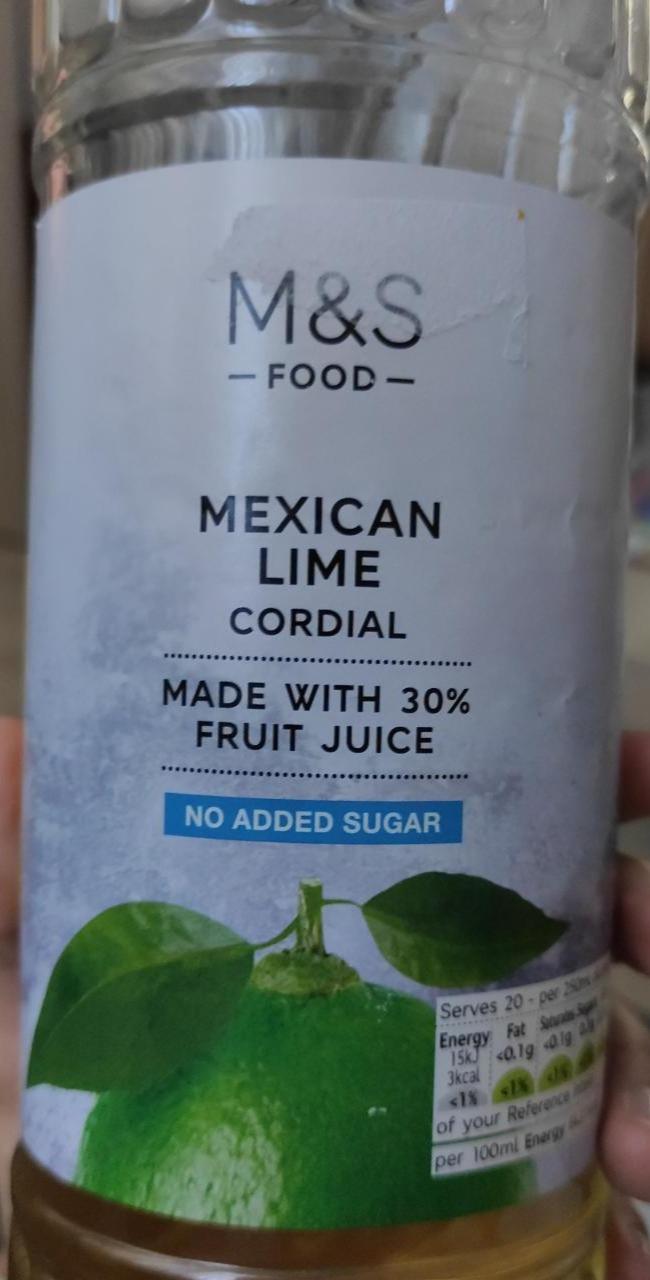 Fotografie - Mexican Lime Cordial No added sugar M&S Food