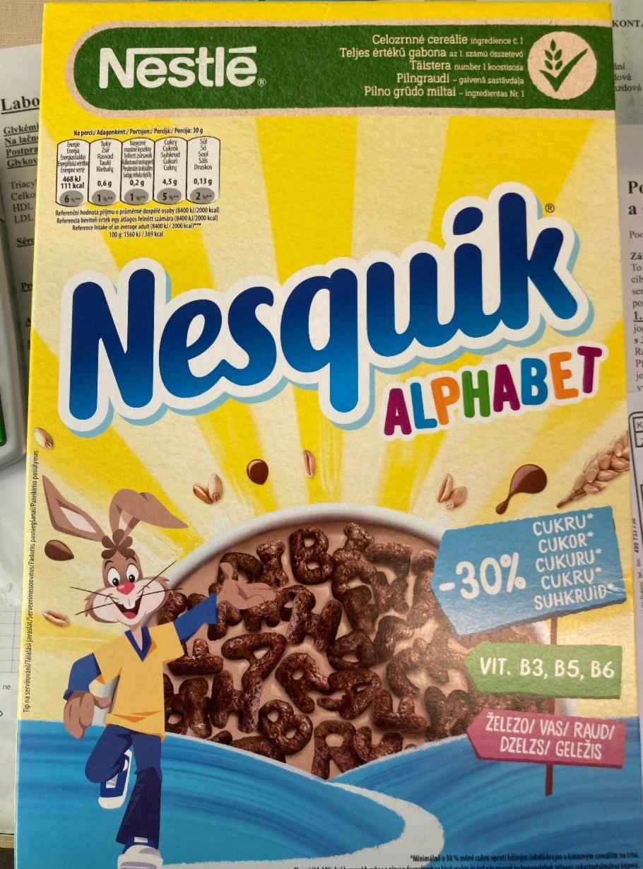 Fotografie - Nesquik Alphabet -30% cukru Nestlé