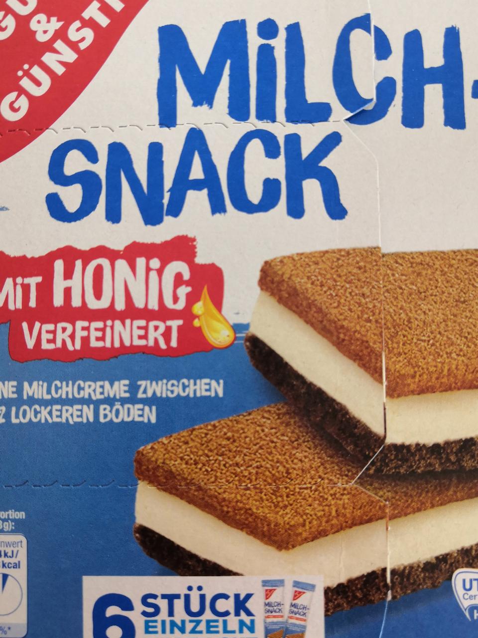 Fotografie - Milch-Snack mit Honig verfeinert Gut & Günstig