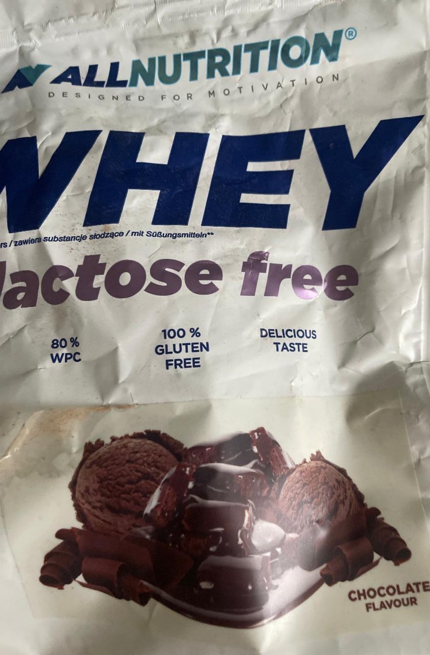 Fotografie - Whey lactose free Chocolate flavour Allnutrition