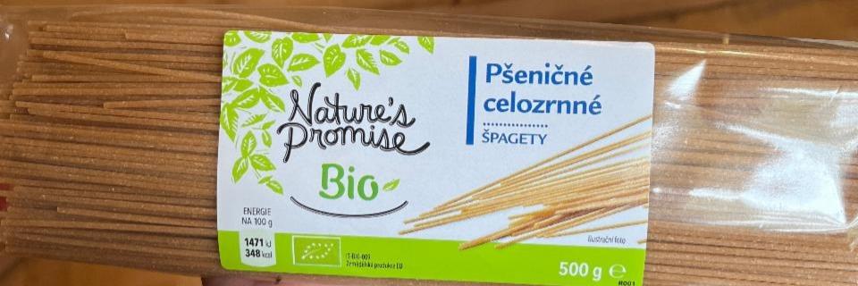 Fotografie - Bio Špagety celozrnné pšeničné Nature's Promise