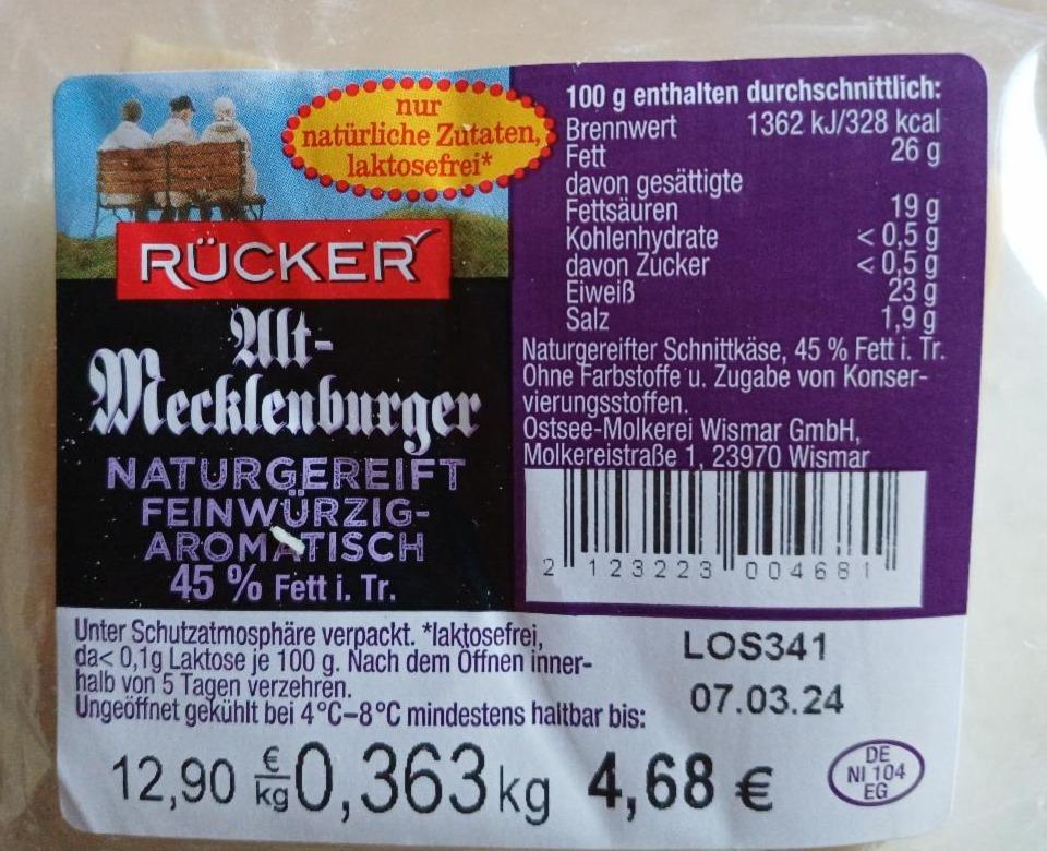 Fotografie - Alt Mecklenburger 45% Rücker