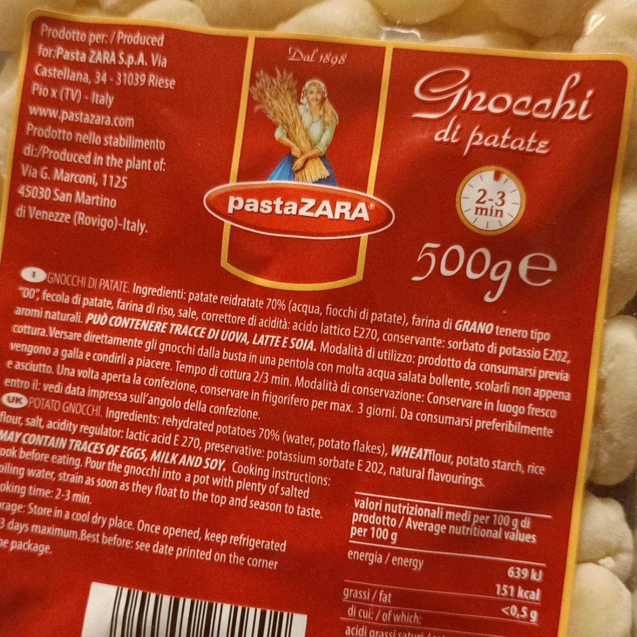 Fotografie - Gnocchi di patate pasta ZARA