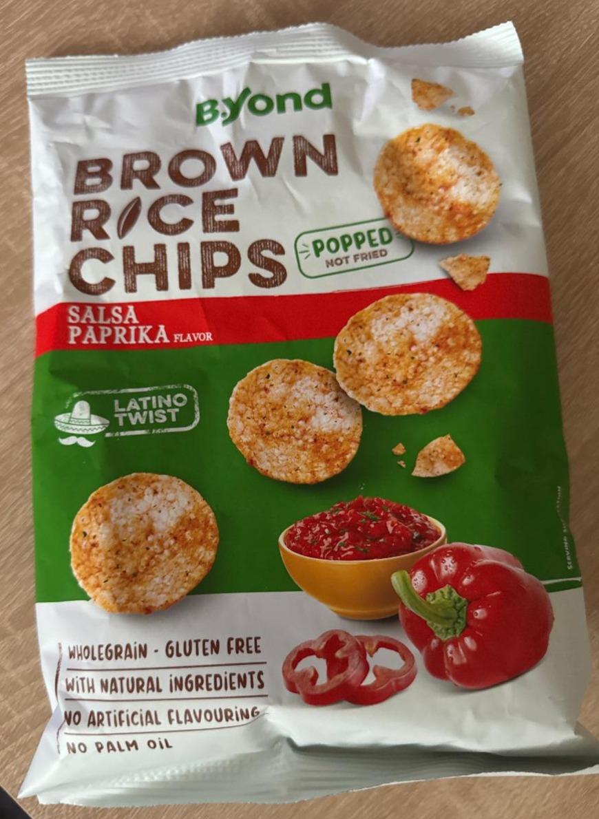Fotografie - Brown rice chips salsa paprika b.yond