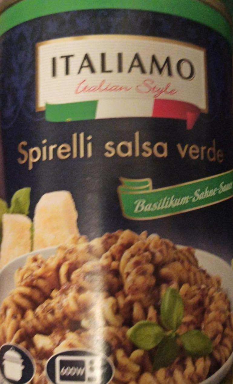 Fotografie - Spirelli salsa verde Basilikum Sahne Sauce Italiamo