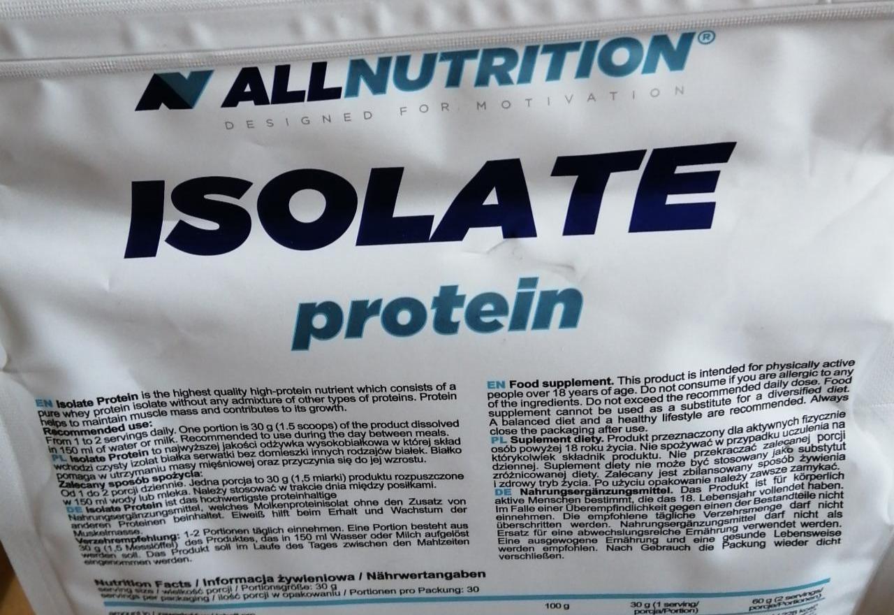 Fotografie - Isolate protein Natural Allnutrition