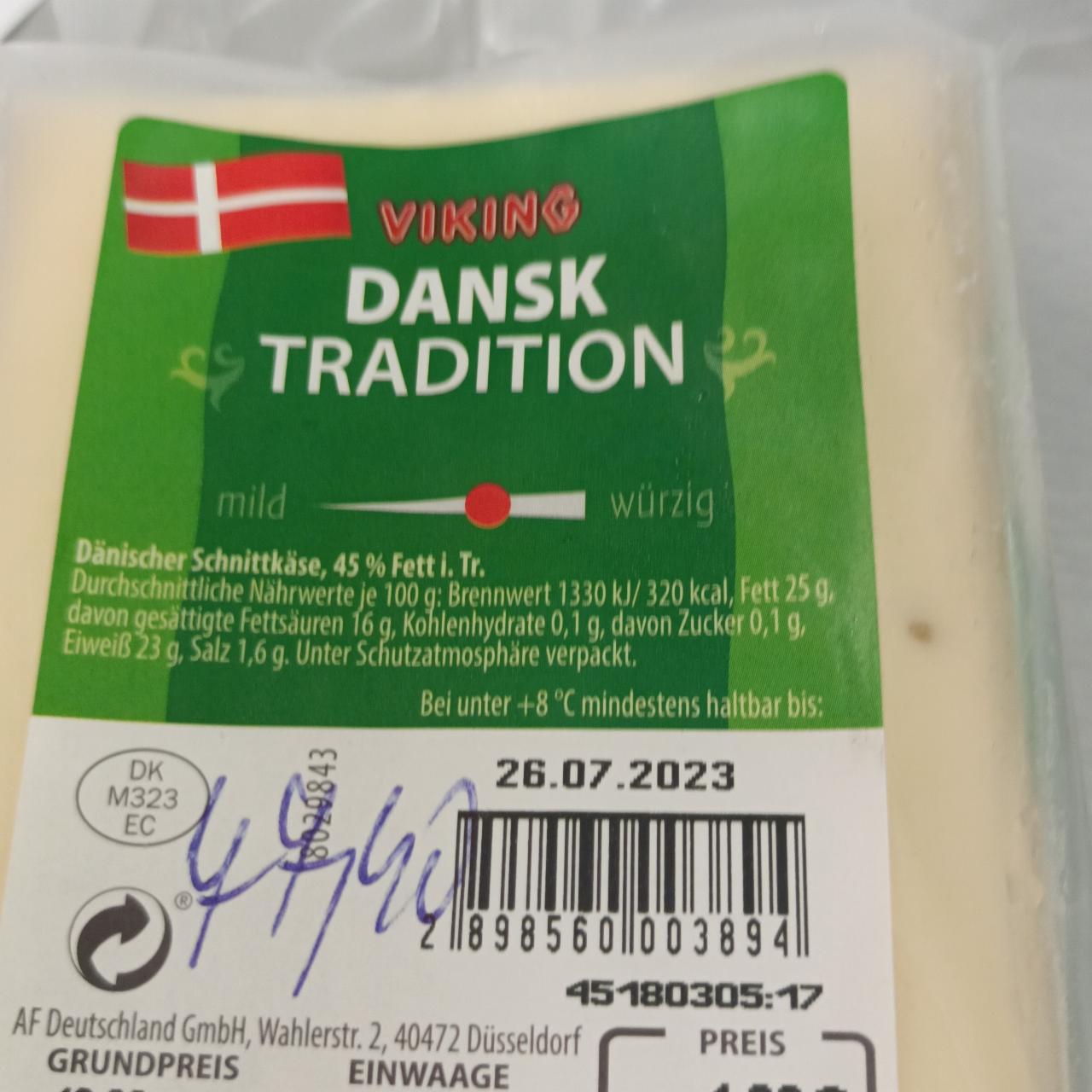 Fotografie - Dansk Tradition Dänischer Schnittkäse, 45 % Fett i. Tr. Viking