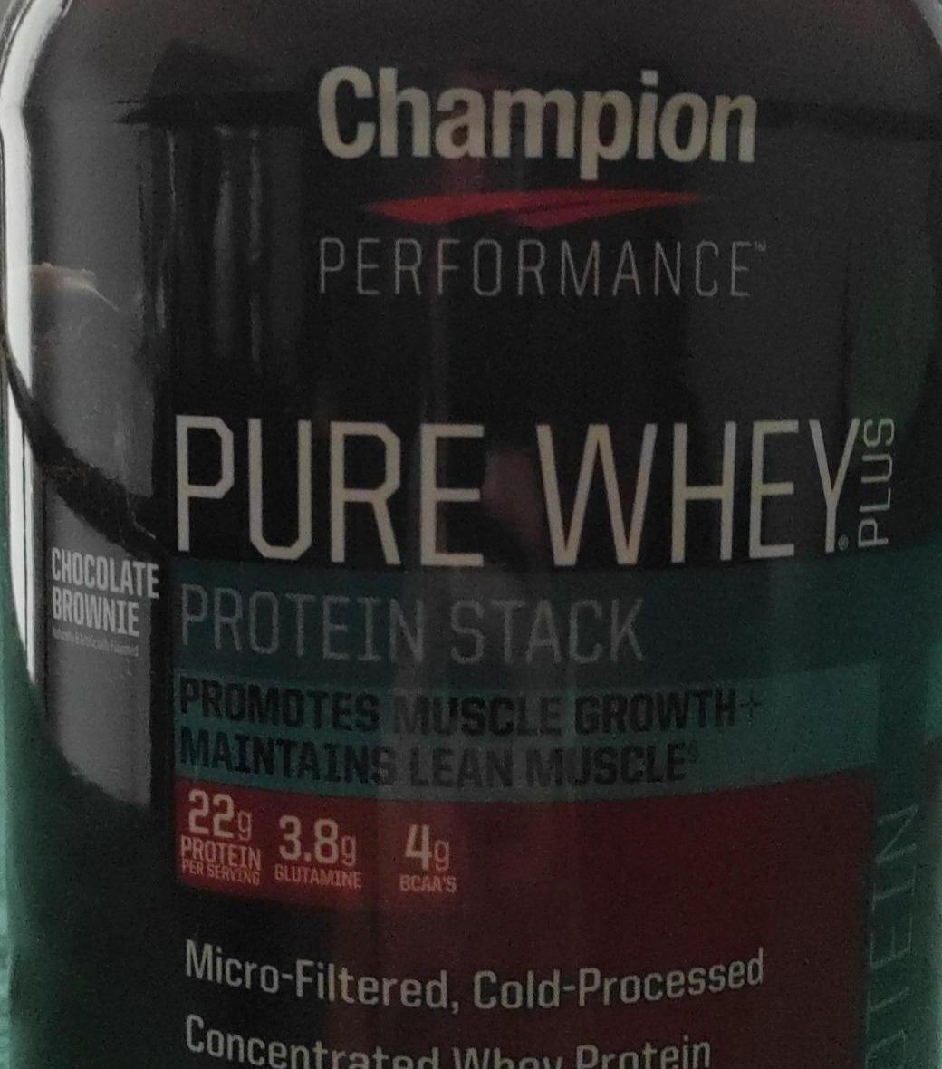 Fotografie - Pure Whey Plus Protein Stack Chocolate Brownie Champion Performance