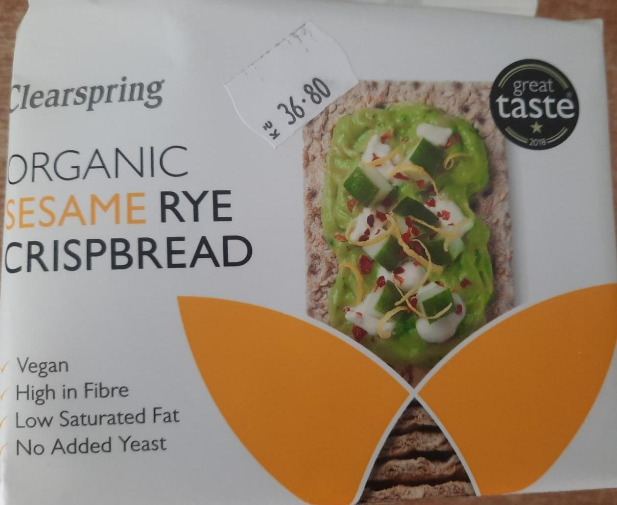 Fotografie - Clearspring organic sesame rye crispbread great taste