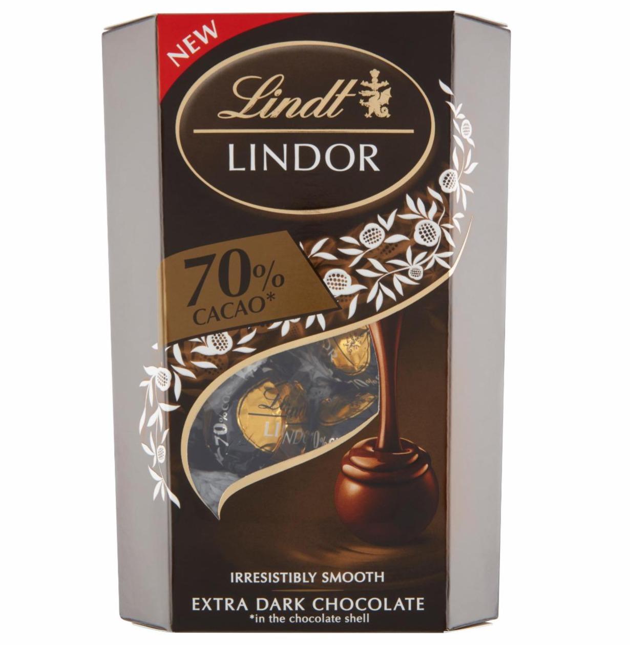 Fotografie - Lindor Extra hořká čokoláda 70% s jemnou krémovou náplní