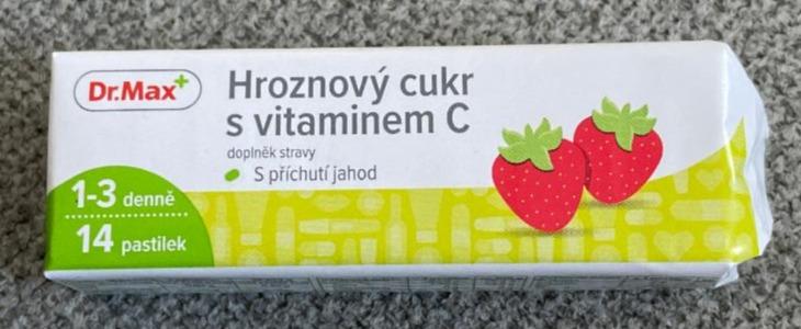 Fotografie - Hroznový cukr s vitaminem C s příchutí jahod Dr.Max