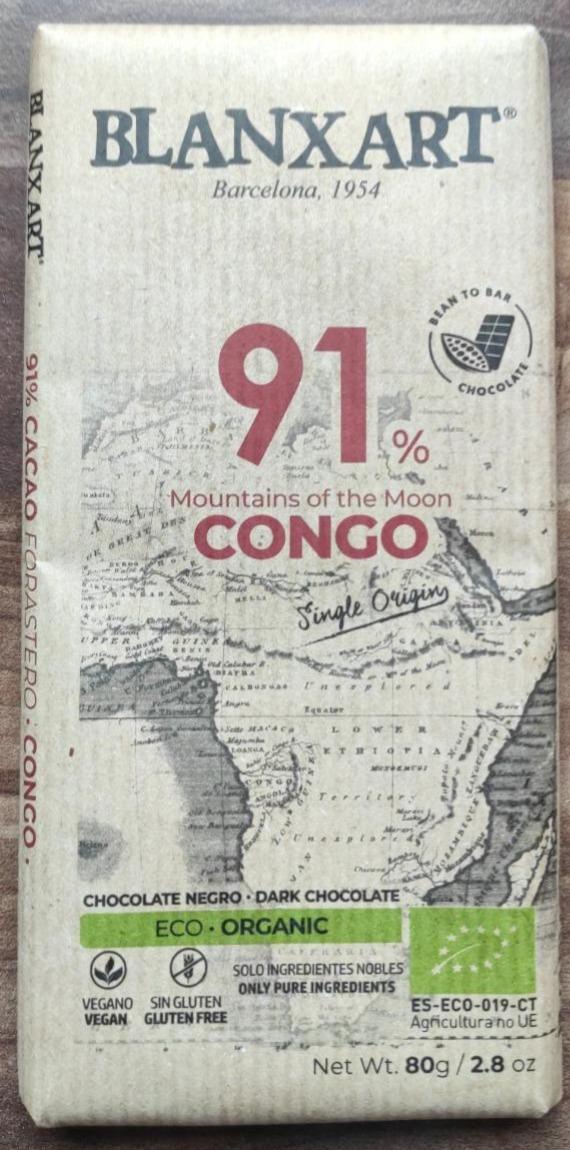 Fotografie - BIo Čokoláda hořká Congo 91% Blanxart