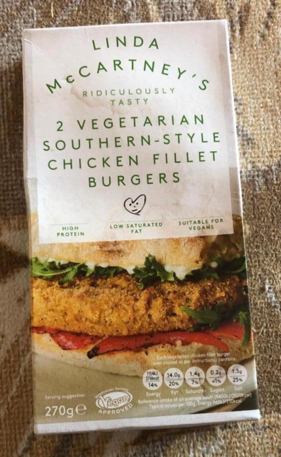 Fotografie - 2 Vegetarian southern-style chicken fillet burgers Linda McCartney's