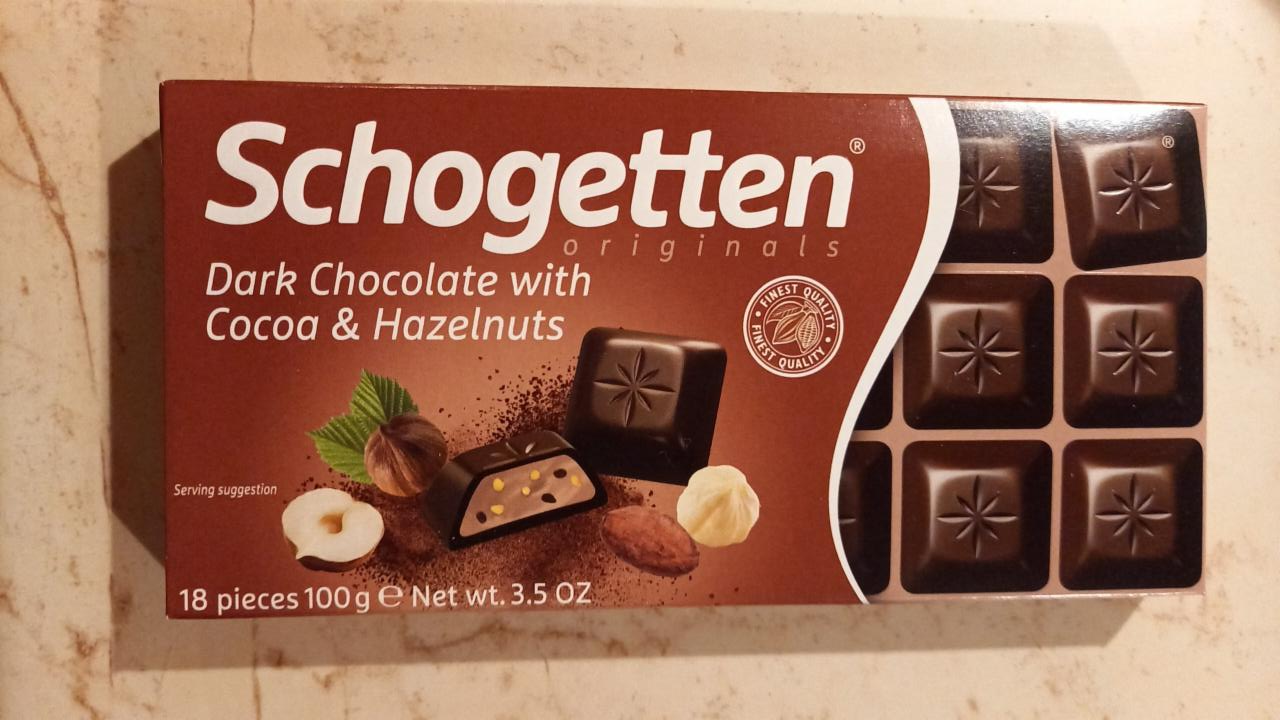 Fotografie - Schogetten Dark Chocolate with Cocoa & Hazelnuts