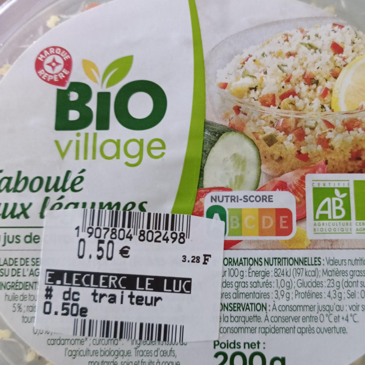 Fotografie - Taboulé aux légumes Bio Village