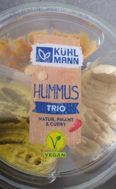 Fotografie - Hummus Trio Natur, Pikant & Curry Kühlmann