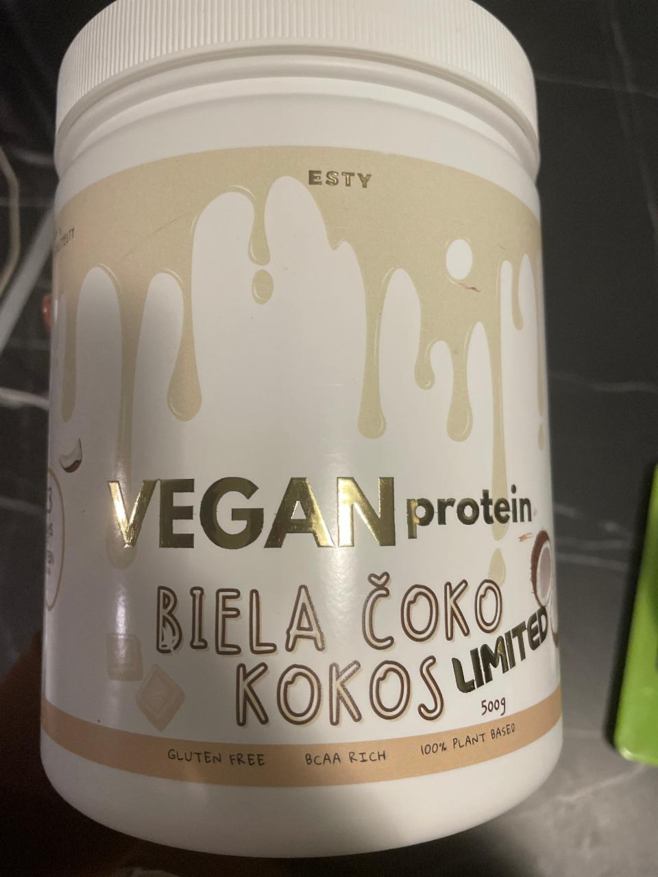 Fotografie - Vegan protein biela čoko kokos ESTY