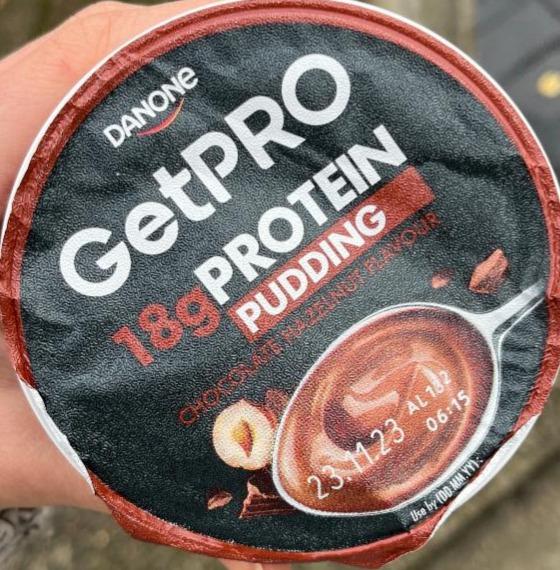 Fotografie - GetPro 18g protein pudding Chocolate Hazelnut flavour Danone