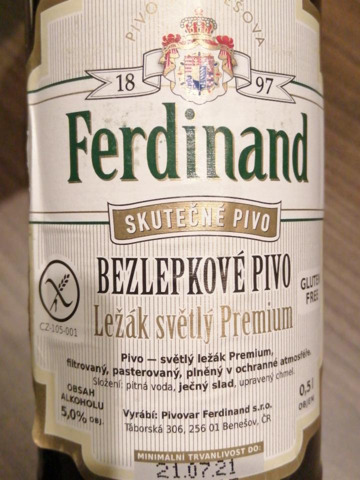 Fotografie - Světlý ležák Premium 12° bezlepkové pivo Ferdinand