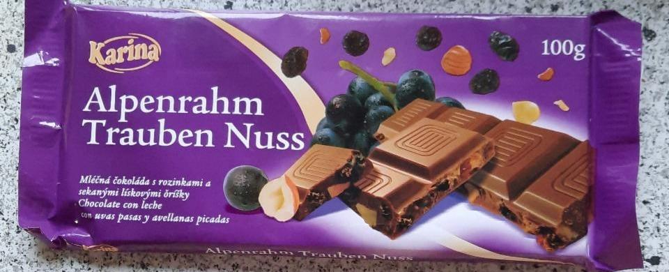 Fotografie - Alpenrahm trauben nuss-mléčná čokoláda