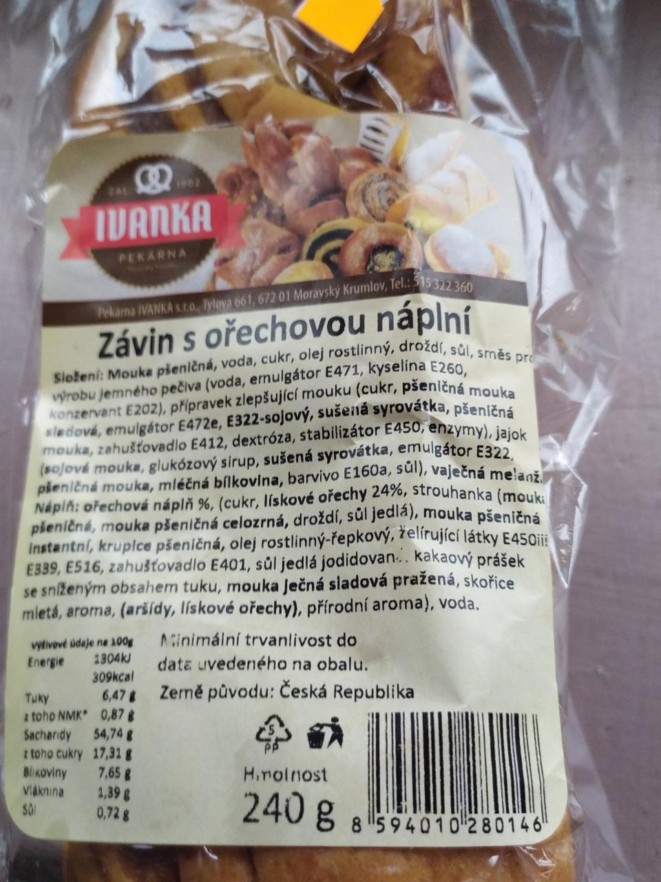 Fotografie - Závin s ořechovou náplní Pekárna Ivanka