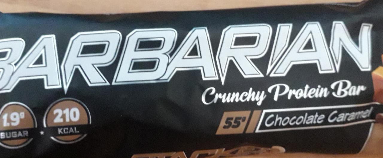 Fotografie - chrunchy protein bar chocolate caramel Barbarian