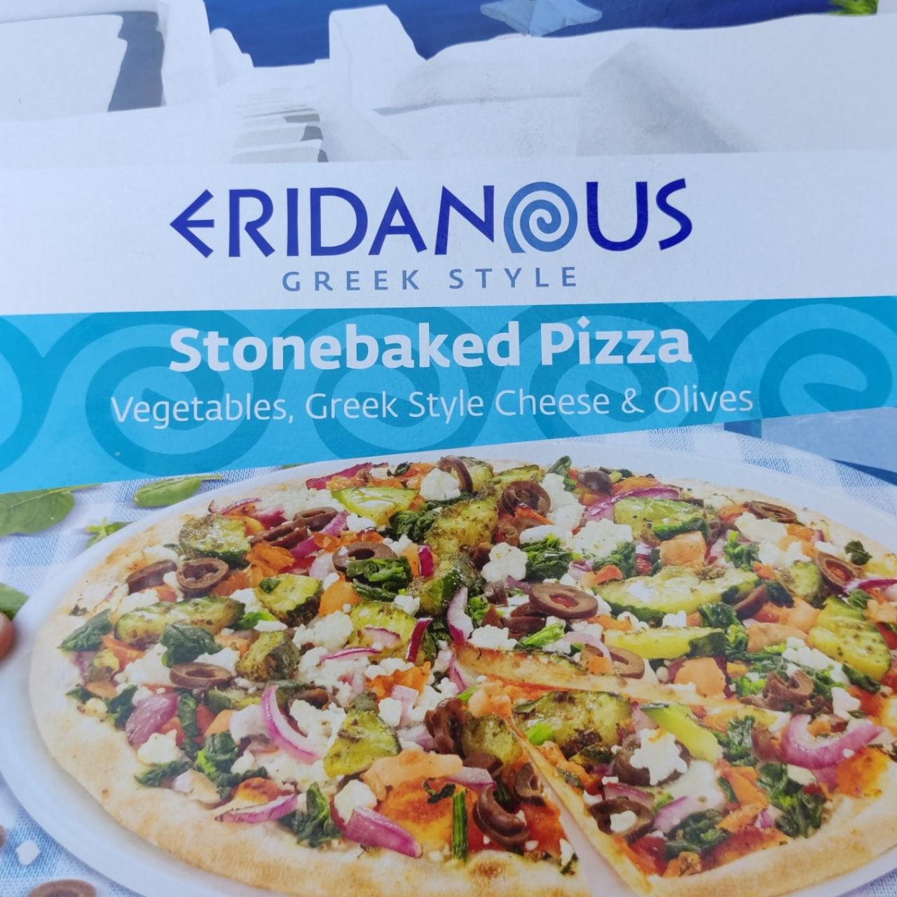 Fotografie - Stonebaked Pizza Vegetables, Greek Style Cheese & Olives Eridanous