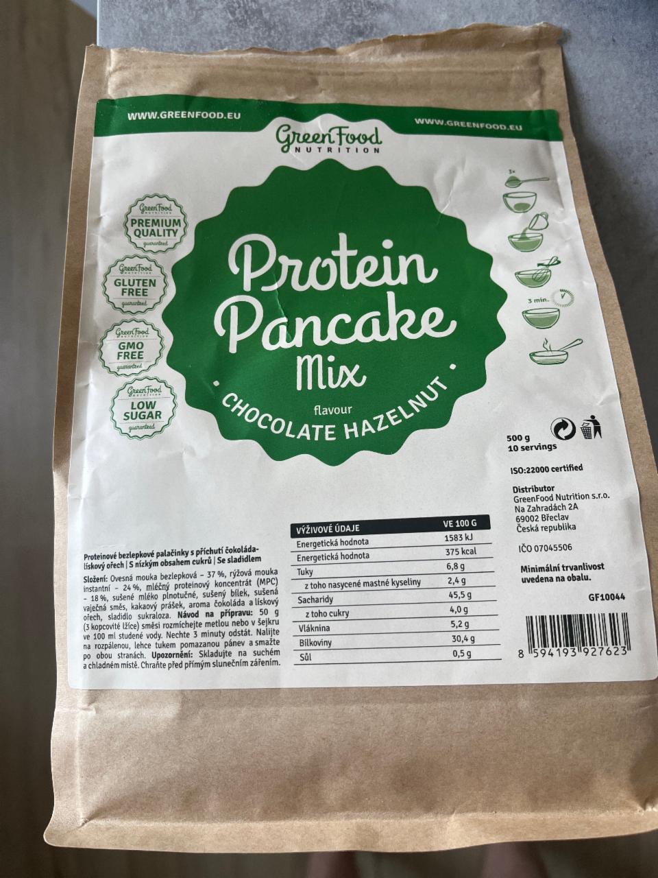 Fotografie - Protein Pancake Mix chocolate hazelnut GreenFood Nutrition