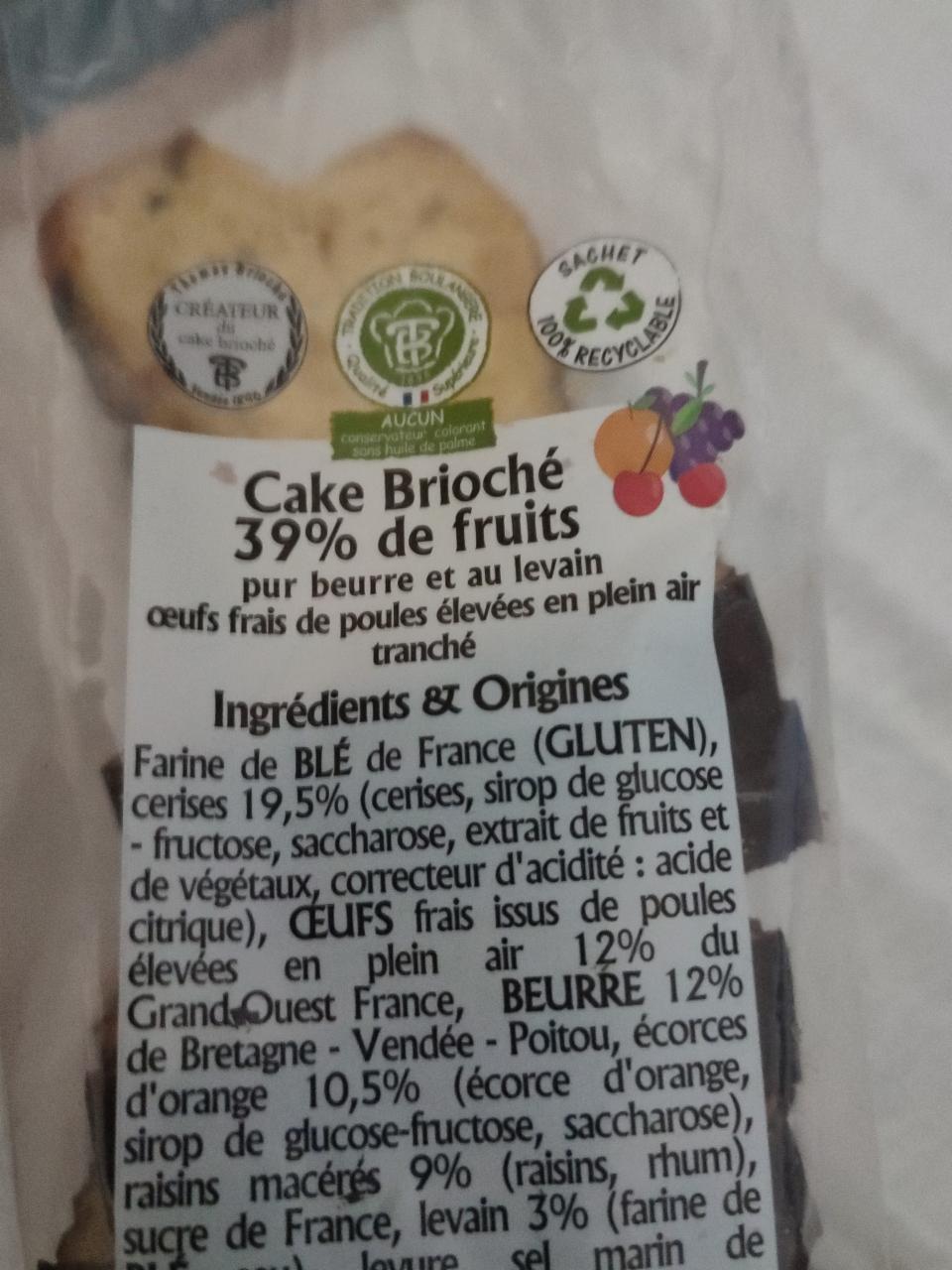Fotografie - Cake Brioché 39% fruits