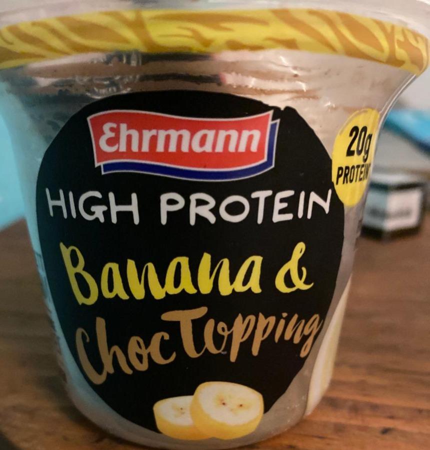Fotografie - High Protein Banana & Choc Topping flavour Ehrmann
