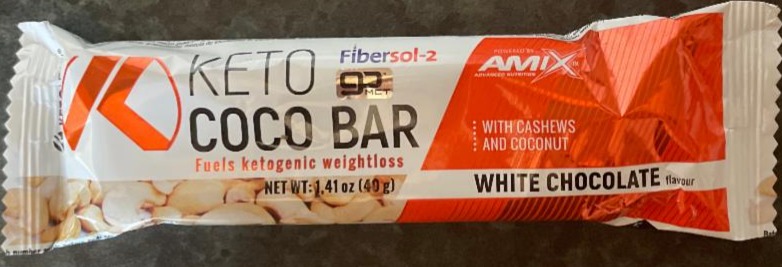 Fotografie - Keto Coco Bar White chocolate Amix Nutrition