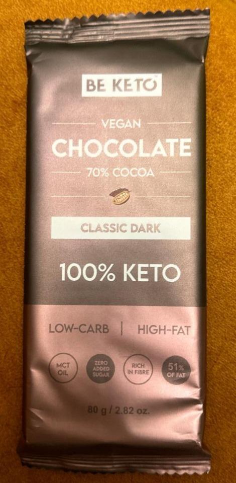 Fotografie - Vegan Chocolate Classic Dark 70% Cocoa BeKeto