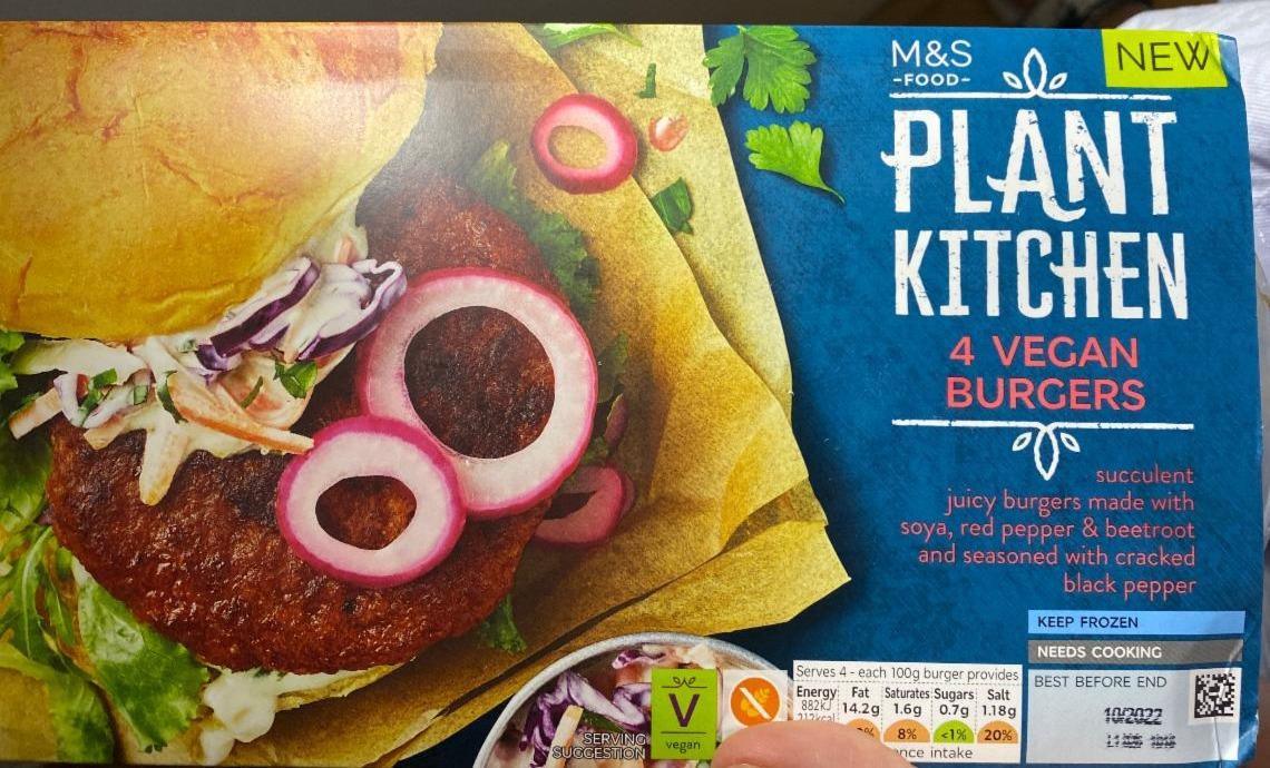 Fotografie - Plant Kitchen 4 Vegan Burgers M&S Food