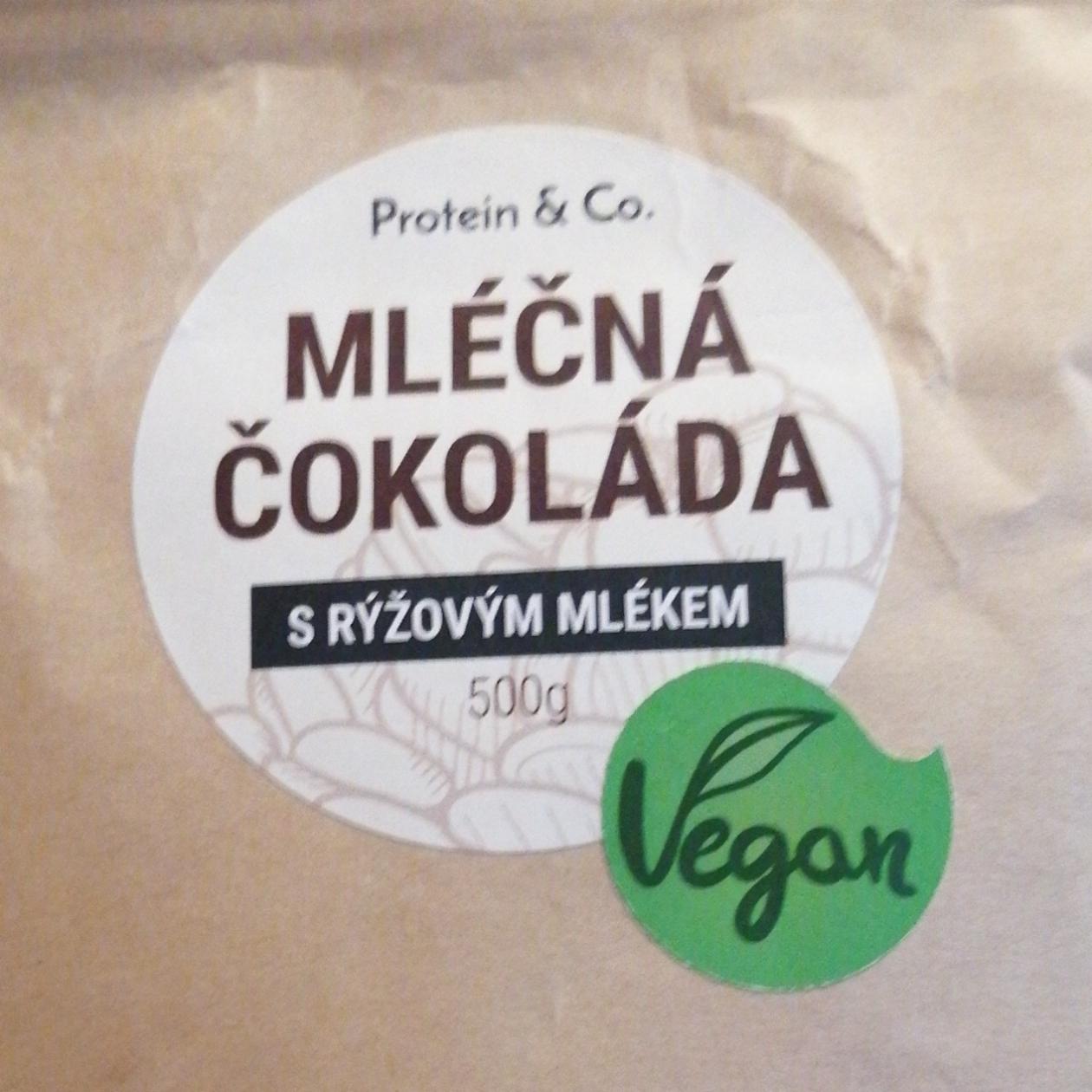 Fotografie - Mléčná čokoláda s rýžovým mlékem VEGAN Protein&Co.