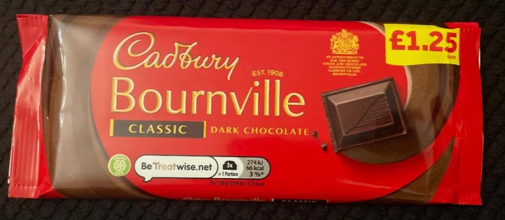 Fotografie - Bournville Classic Dark Chocolate Cadbury