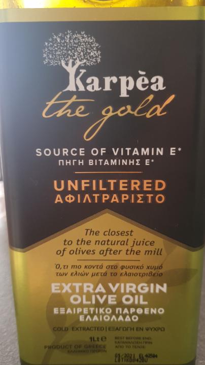 Fotografie - Karpèa The Gold Extra Virgin Olive Oil Unfiltered