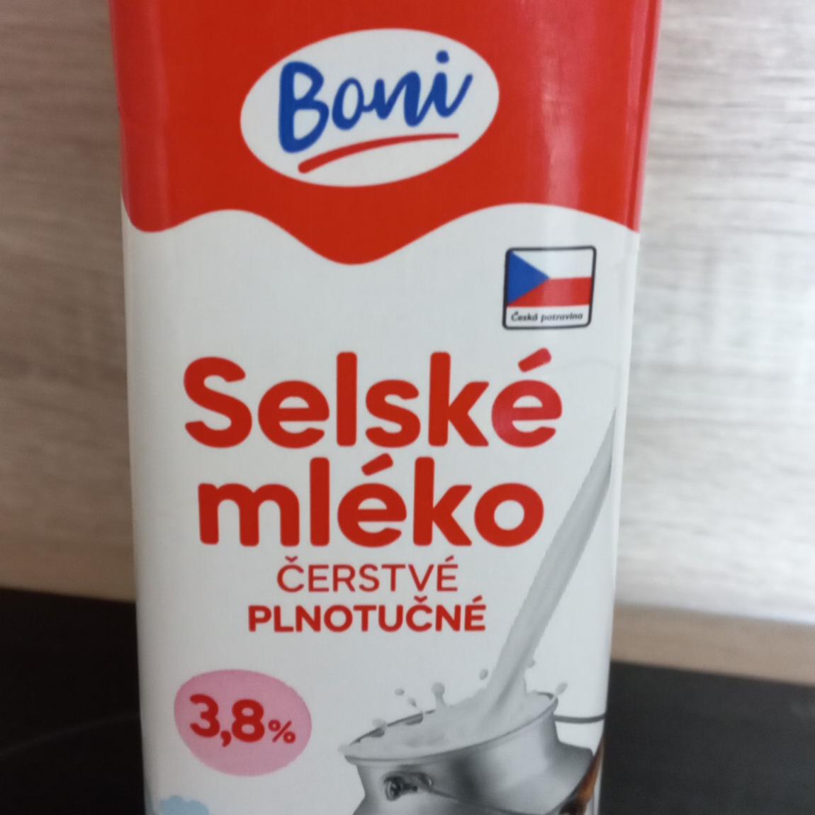 Fotografie - Selské mléko čerstvé plnotučné Boni