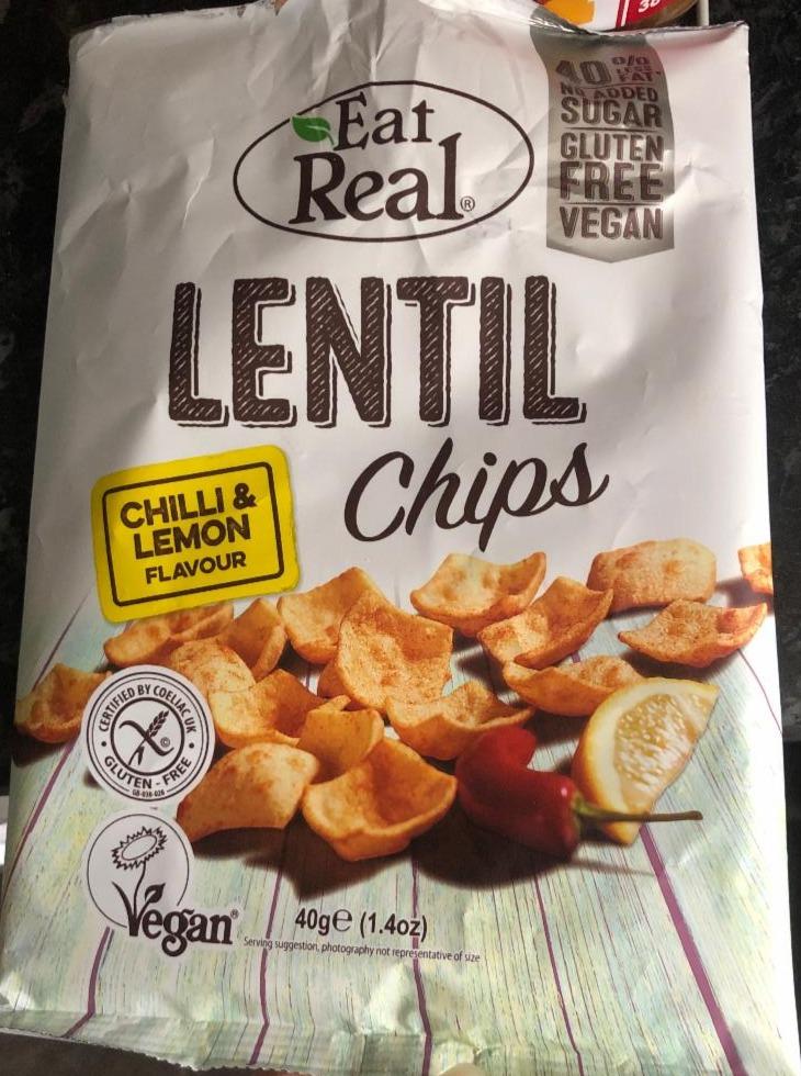 Fotografie - Lentil chips chilli & citron Eat Real