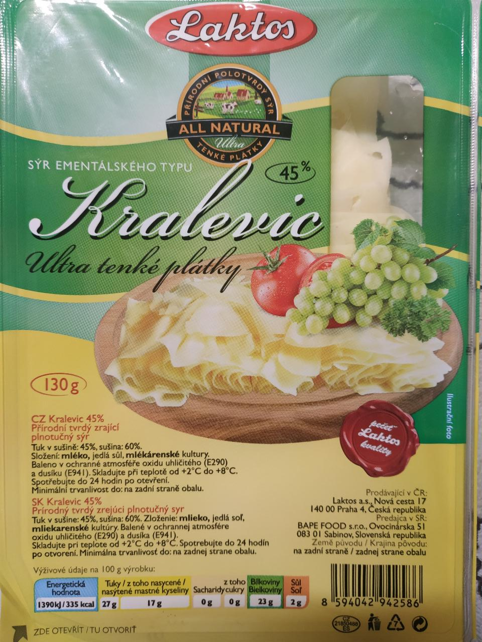 Fotografie - Kralevic sýr ementálského typu Laktos