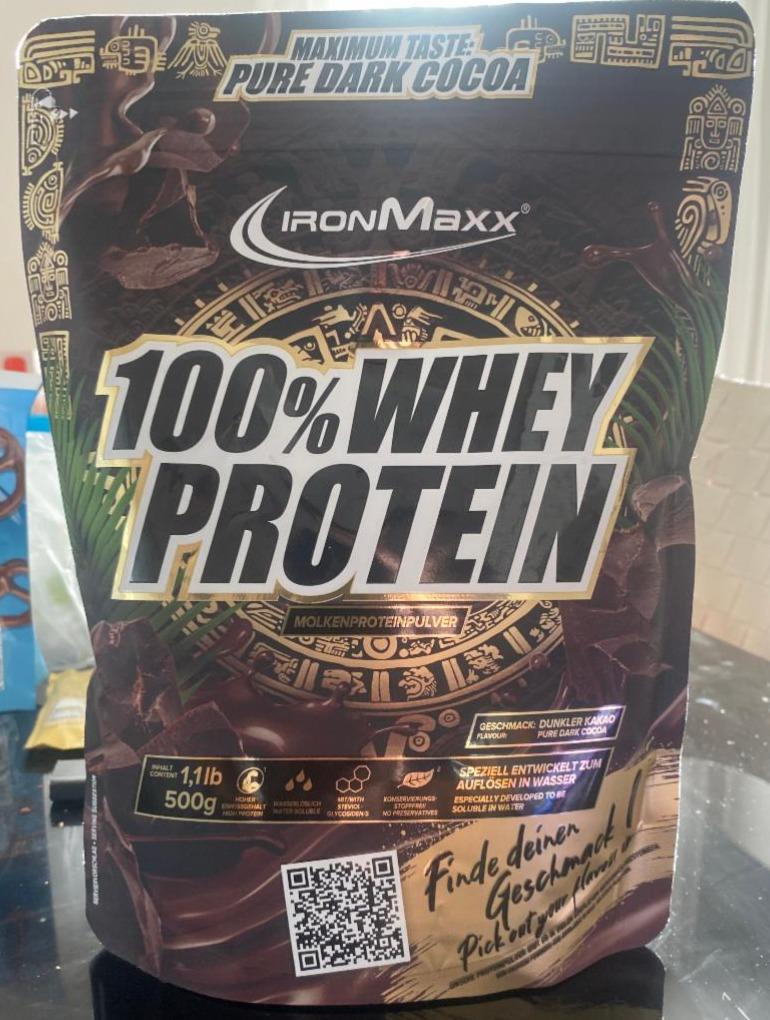 Fotografie - 100% Whey Protein Pure Dark Cocoa IronMaxx