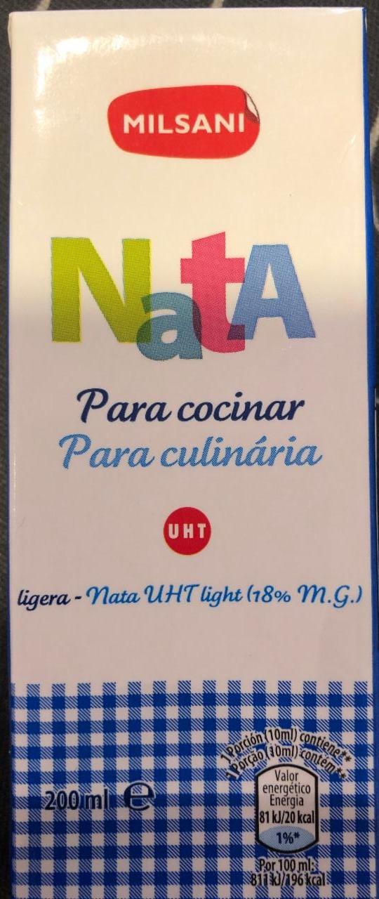 Fotografie - Nata Para Cocinar Light 18% Milsani