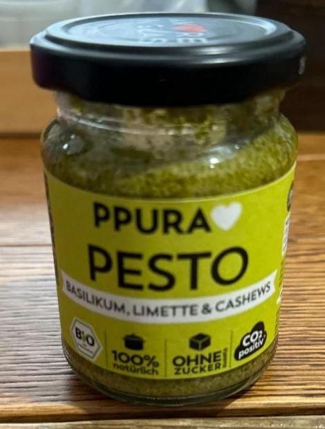 Fotografie - Pesto Basilikum, limette, cashews Ppura